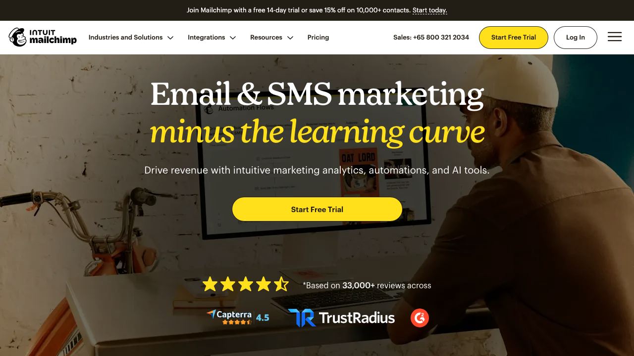 Mailchimp website screenshot