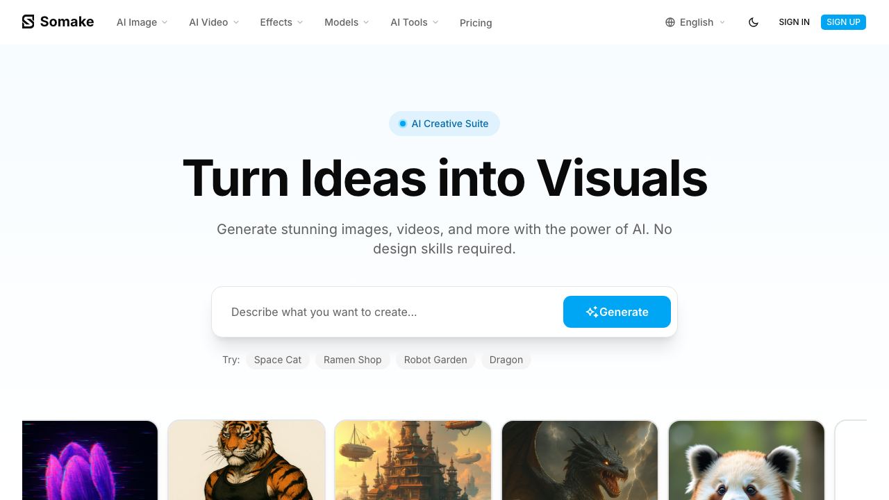 Somake AI website screenshot