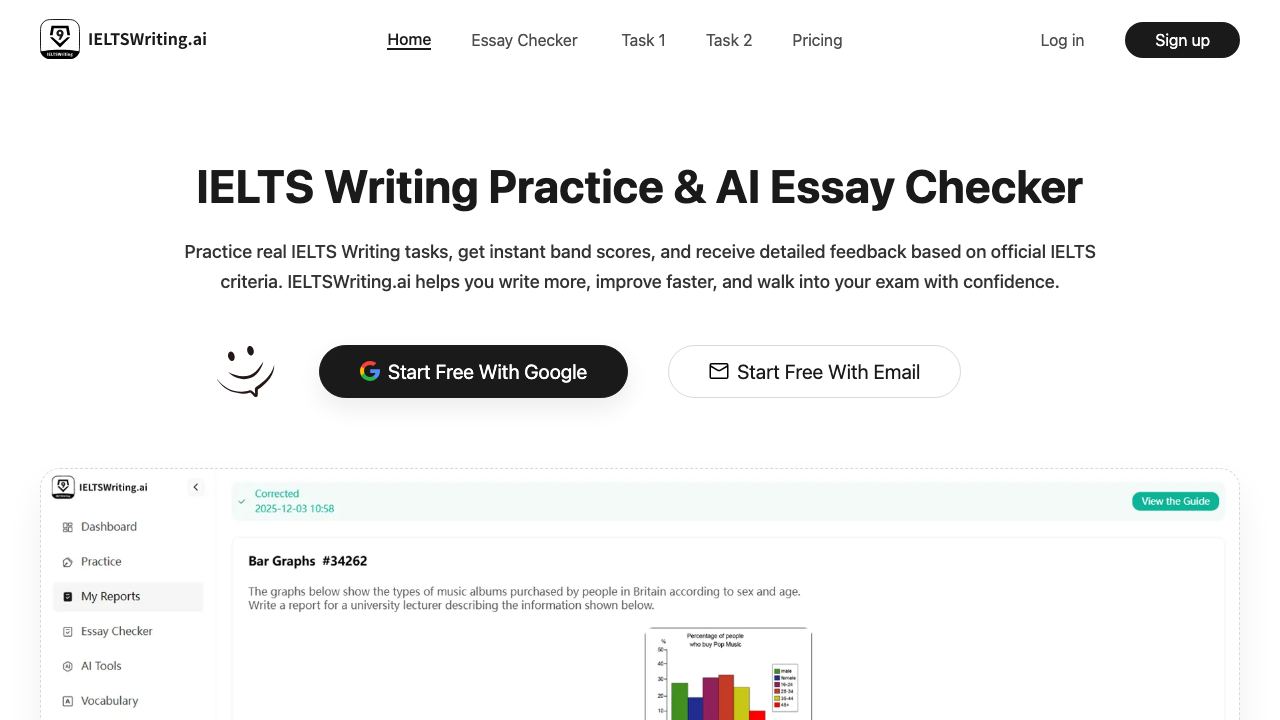 IELTS Writing AI 网站截图