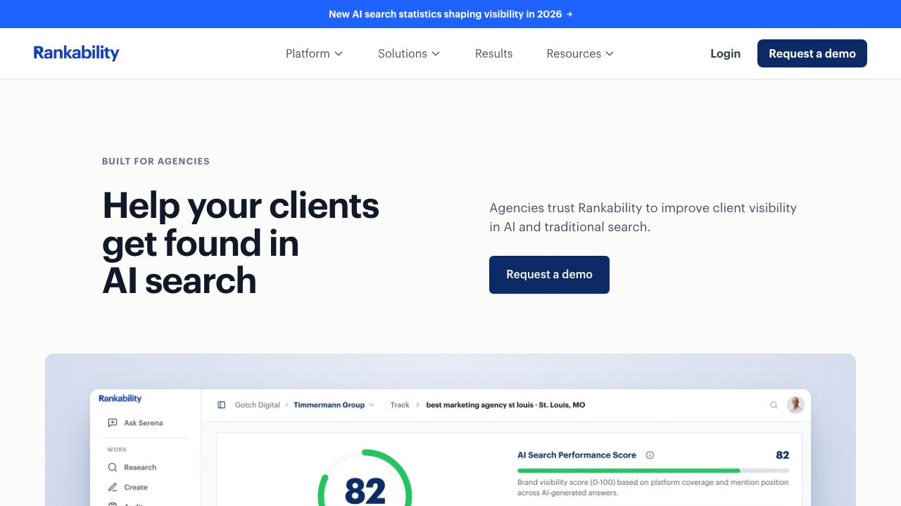 Rankability website screenshot
