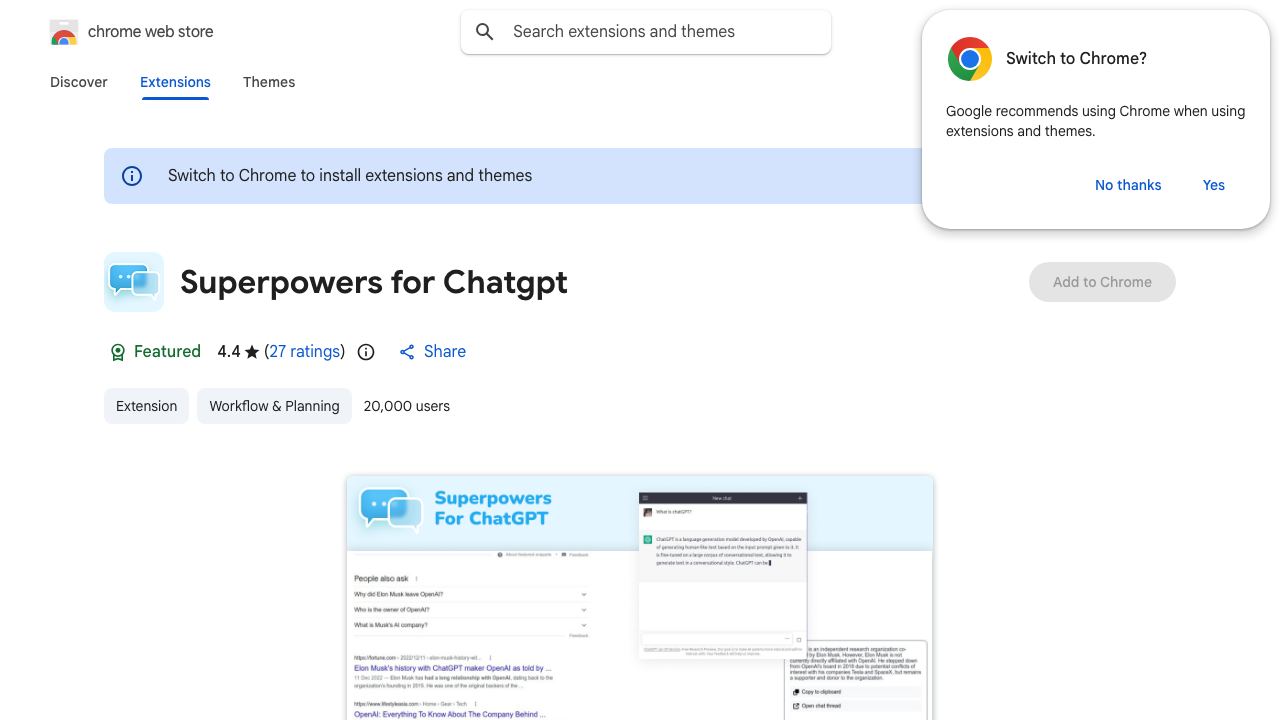 Superpowers for Chatgpt 网站截图