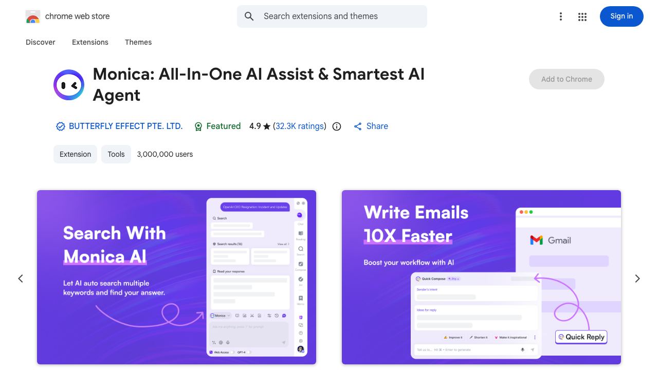 Monica - Your AI Copilot powered by ChatGPT4 website screenshot
