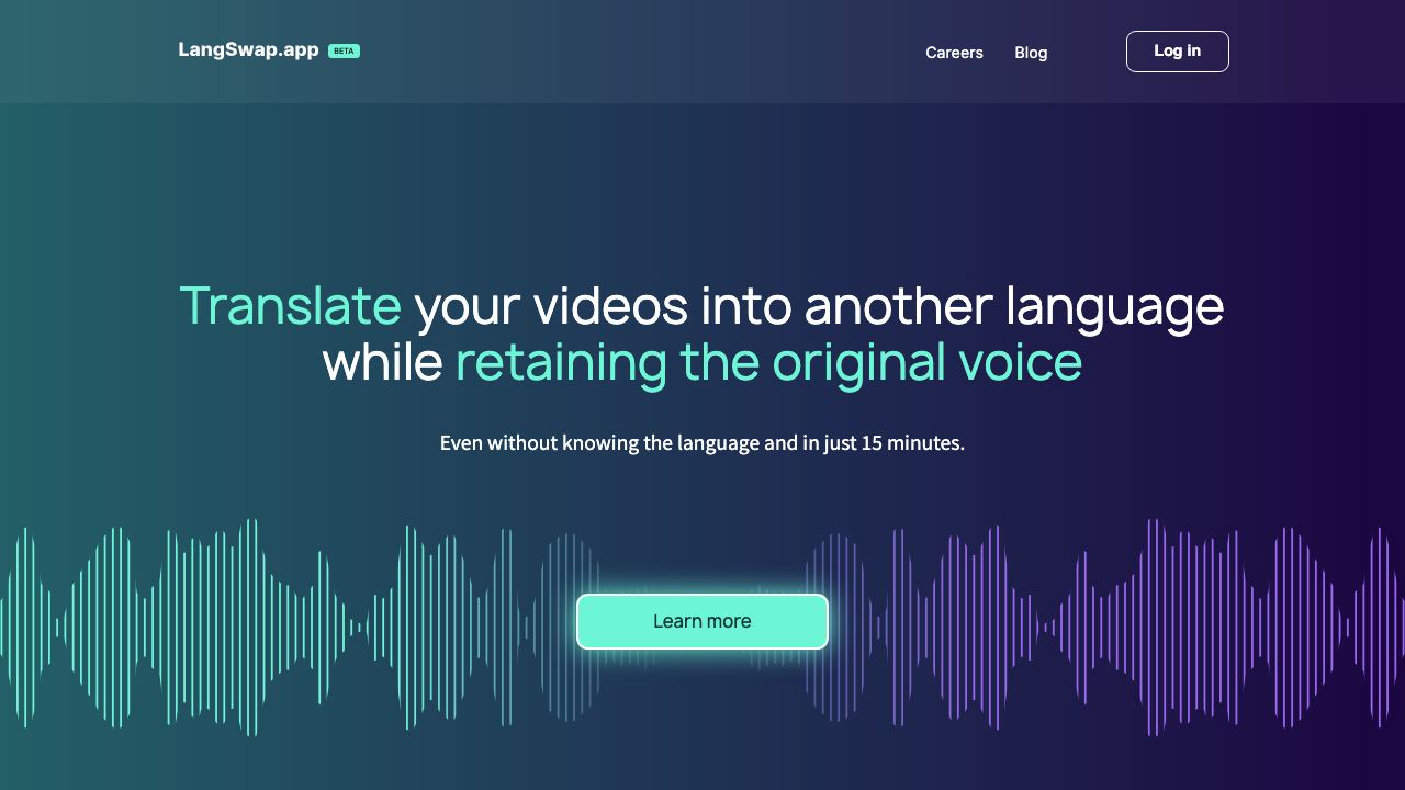 Langswap.app - a video translator tool 网站截图