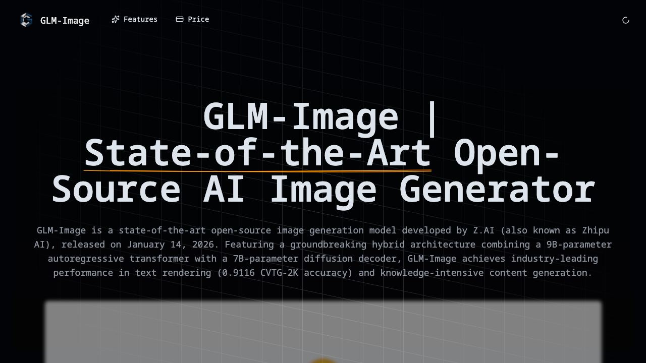 GLM-image website screenshot