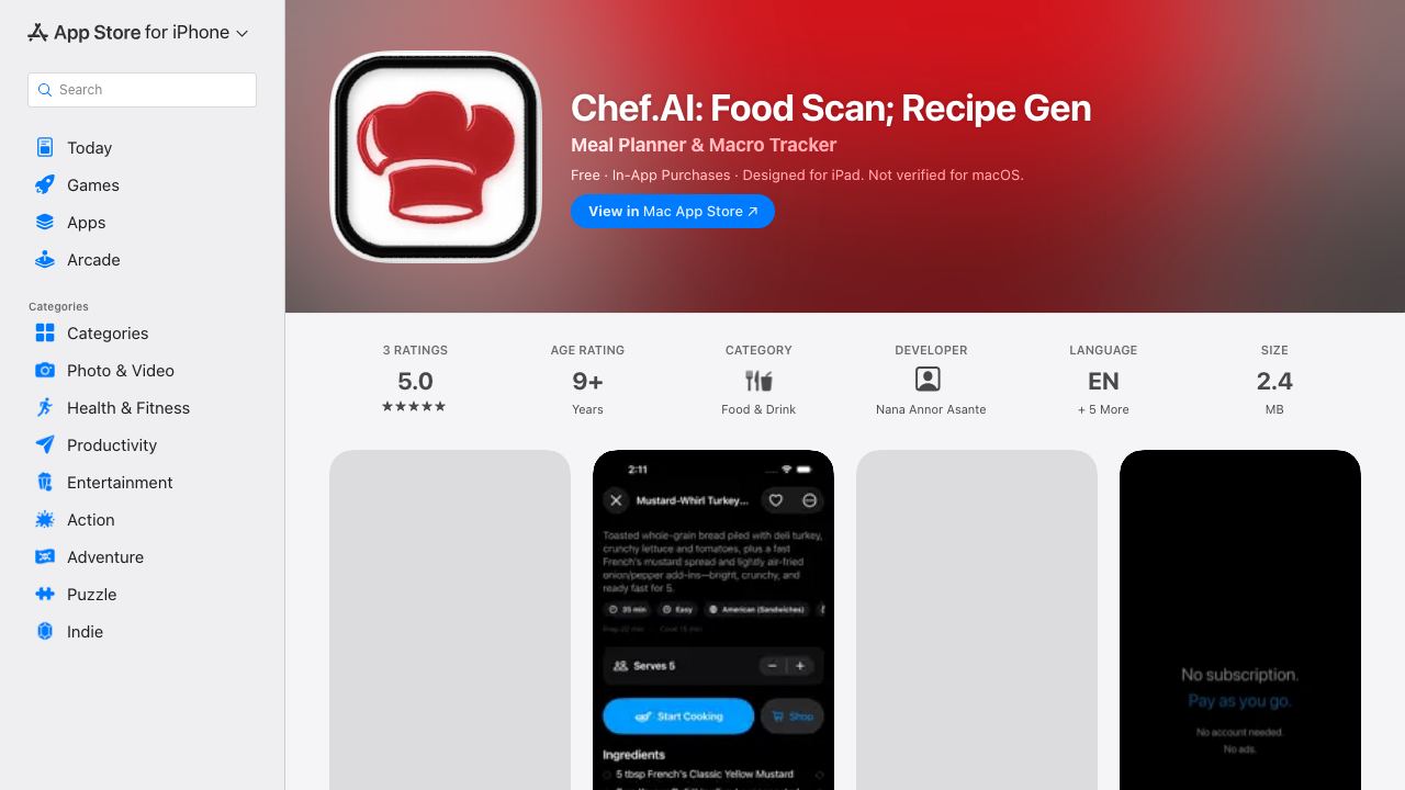 Chef.AI 网站截图