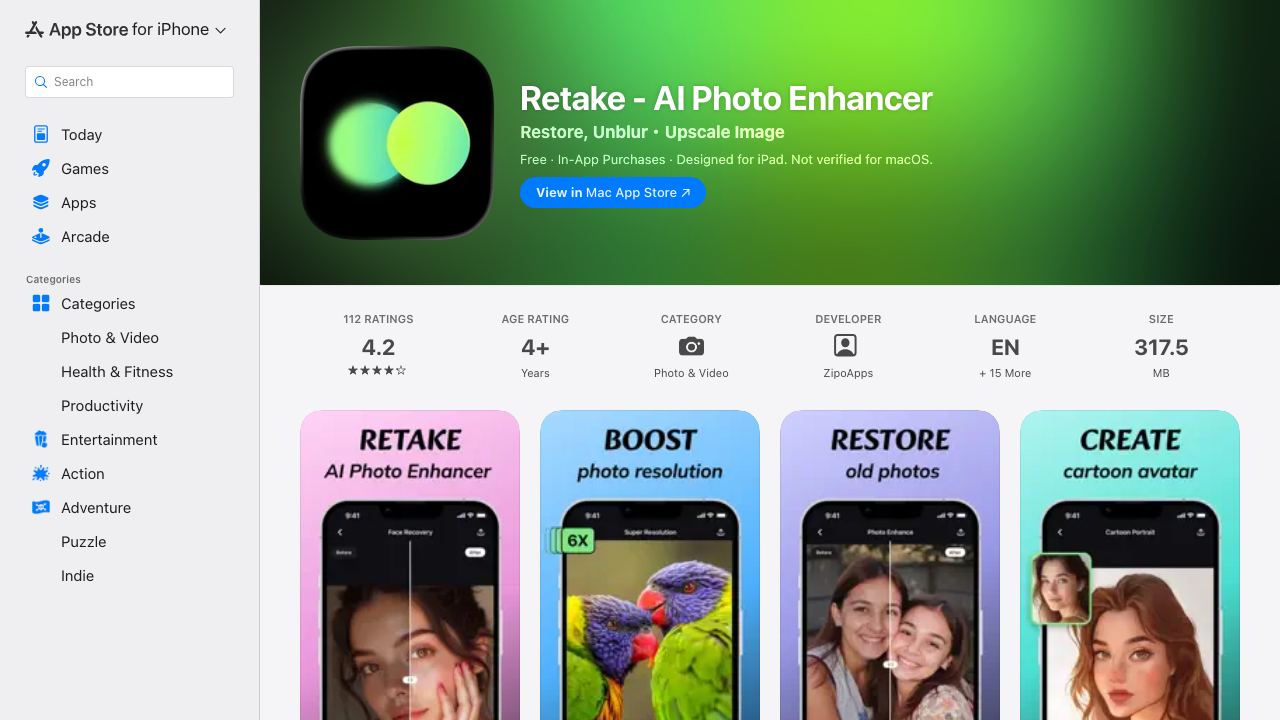Retake 网站截图