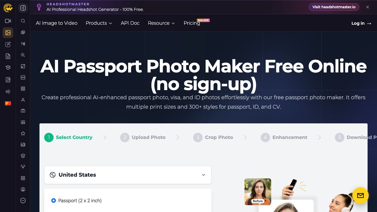 AI Passport Photo Maker 网站截图