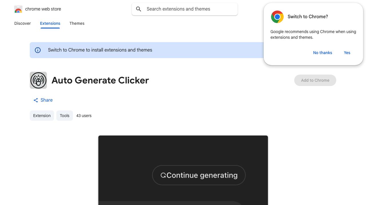 Auto Generate Clicker website screenshot