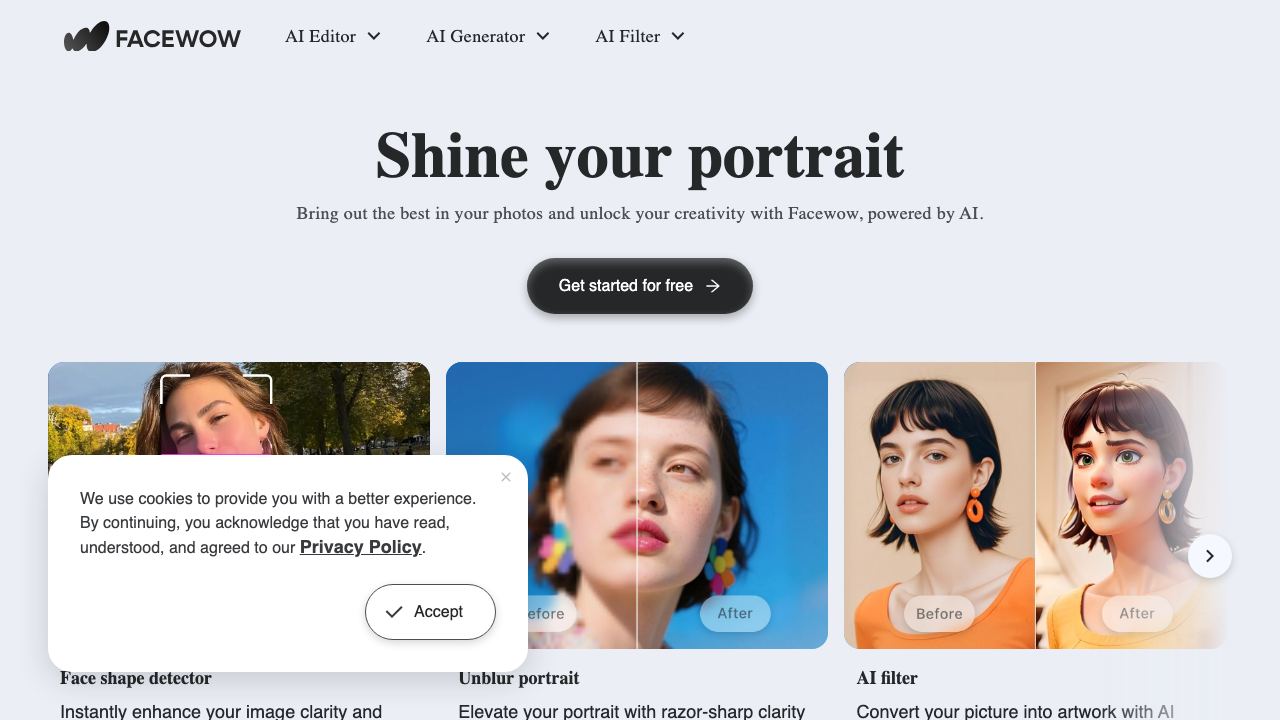 facewow website screenshot