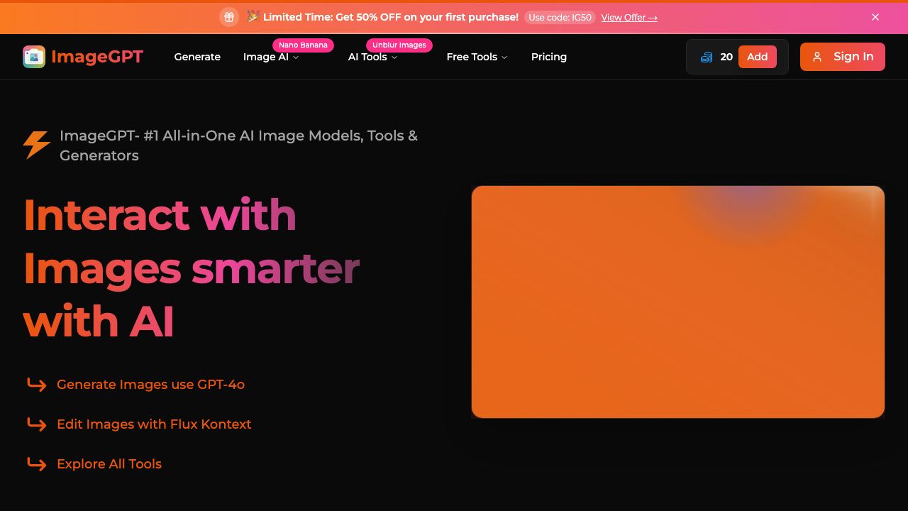 ImageGPT website screenshot