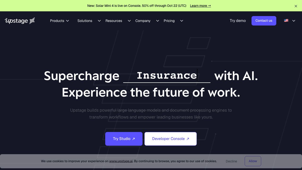 Upstage AI 网站截图
