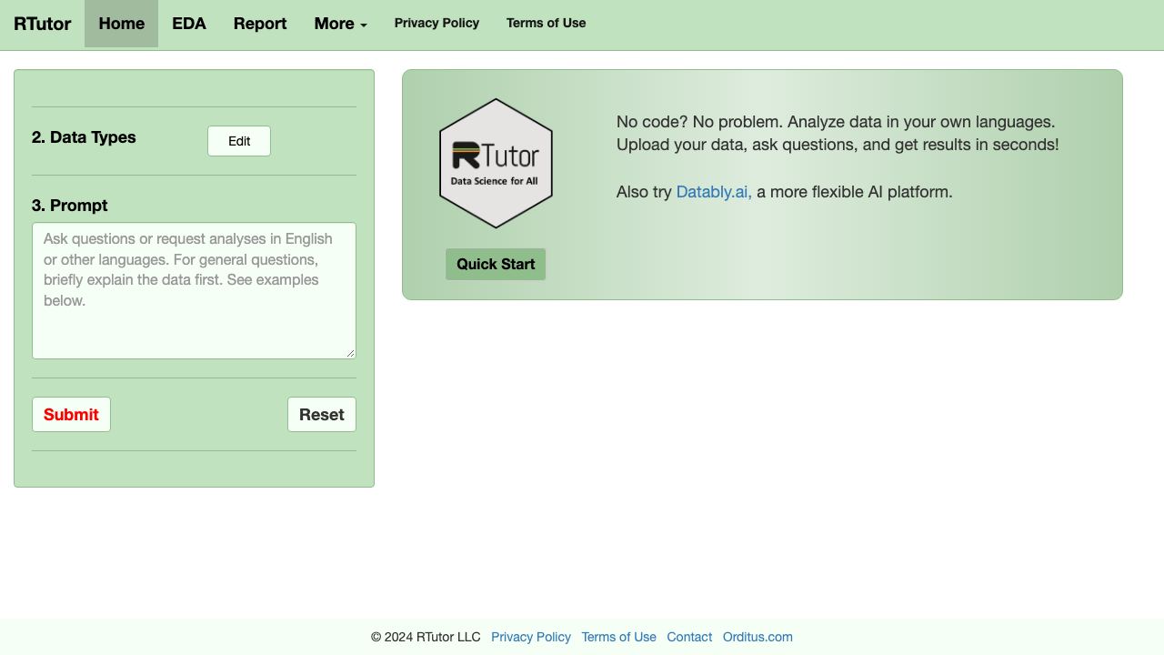 RTutor 网站截图
