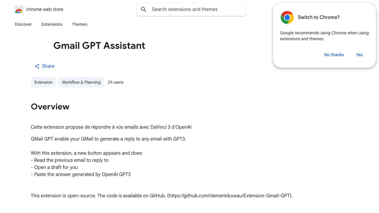 Gmail GPT Assistant 网站截图