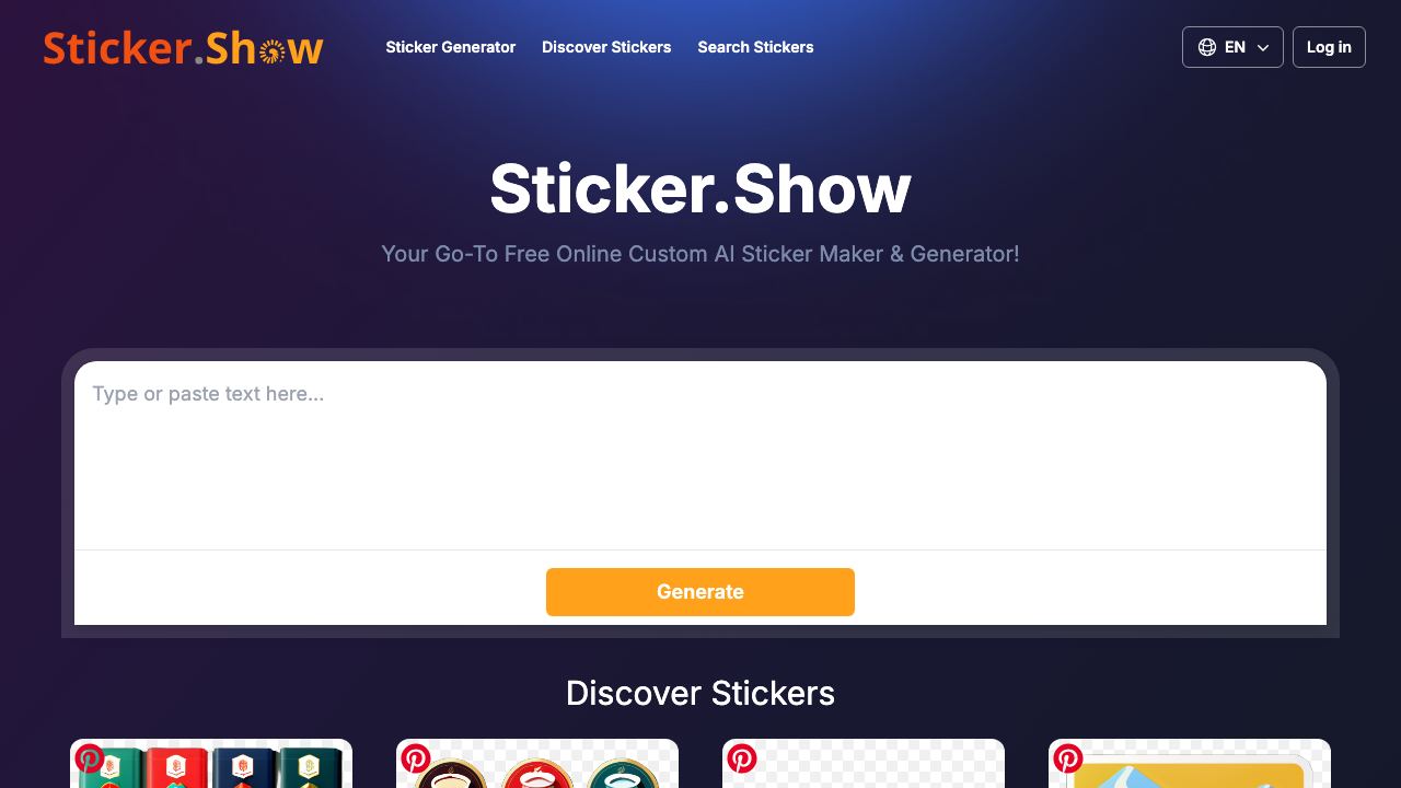 Sticker.Show website screenshot