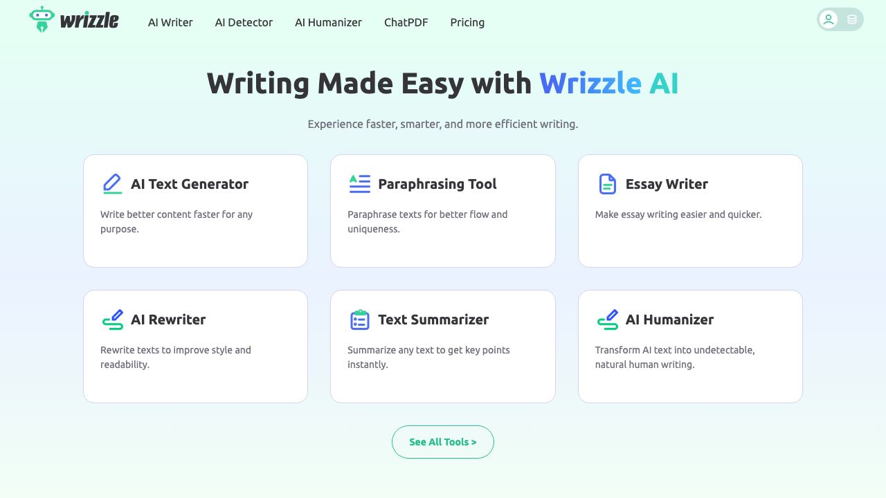 Wrizzle AI 网站截图