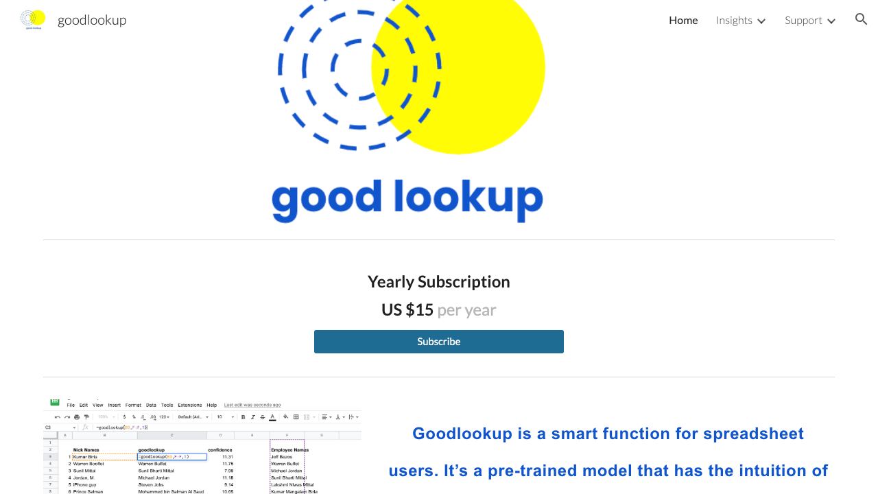 Goodlookup 网站截图