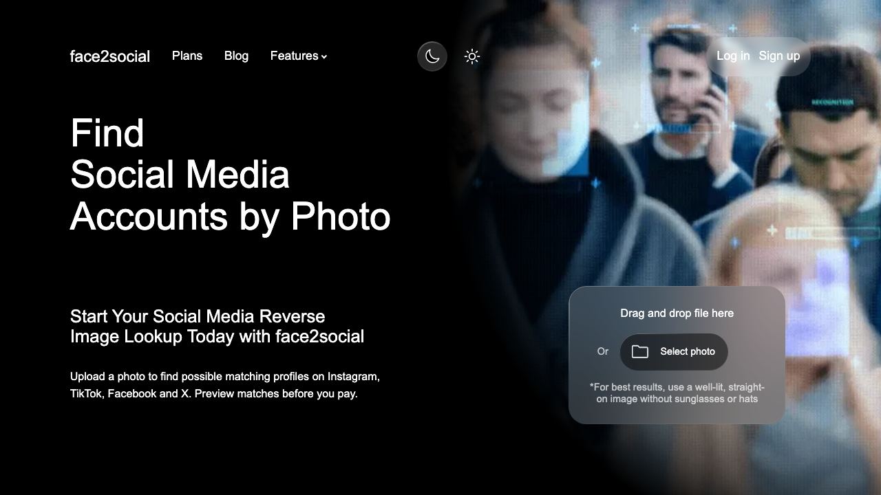 Face2social 网站截图
