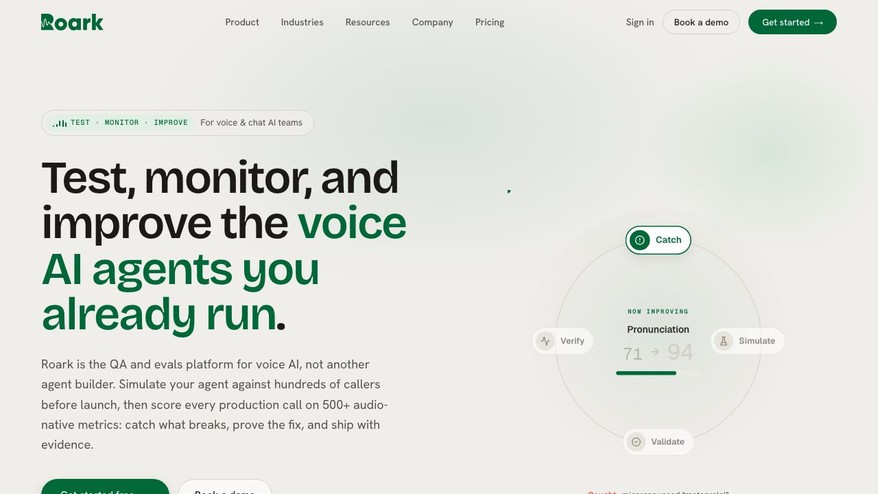 Roark website screenshot