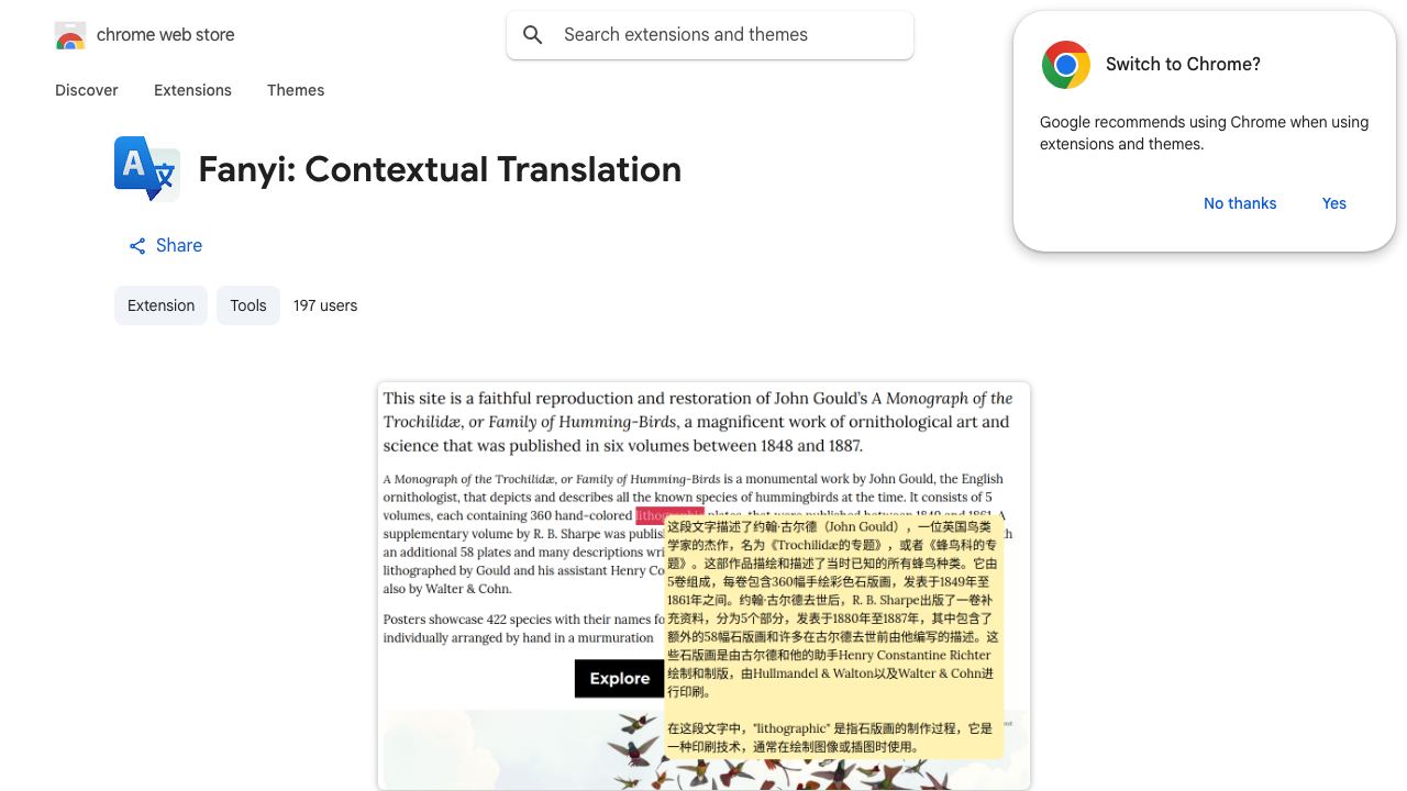Fanyi: Contextual Translation 网站截图