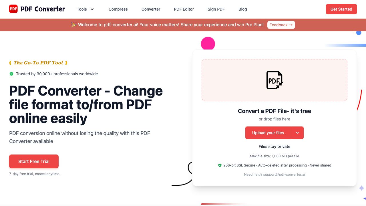 PDF Converter 网站截图