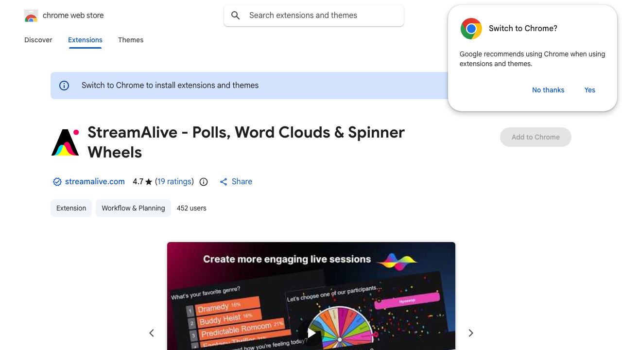 StreamAlive - Polls, Word Clouds & Spinner Wheels 网站截图
