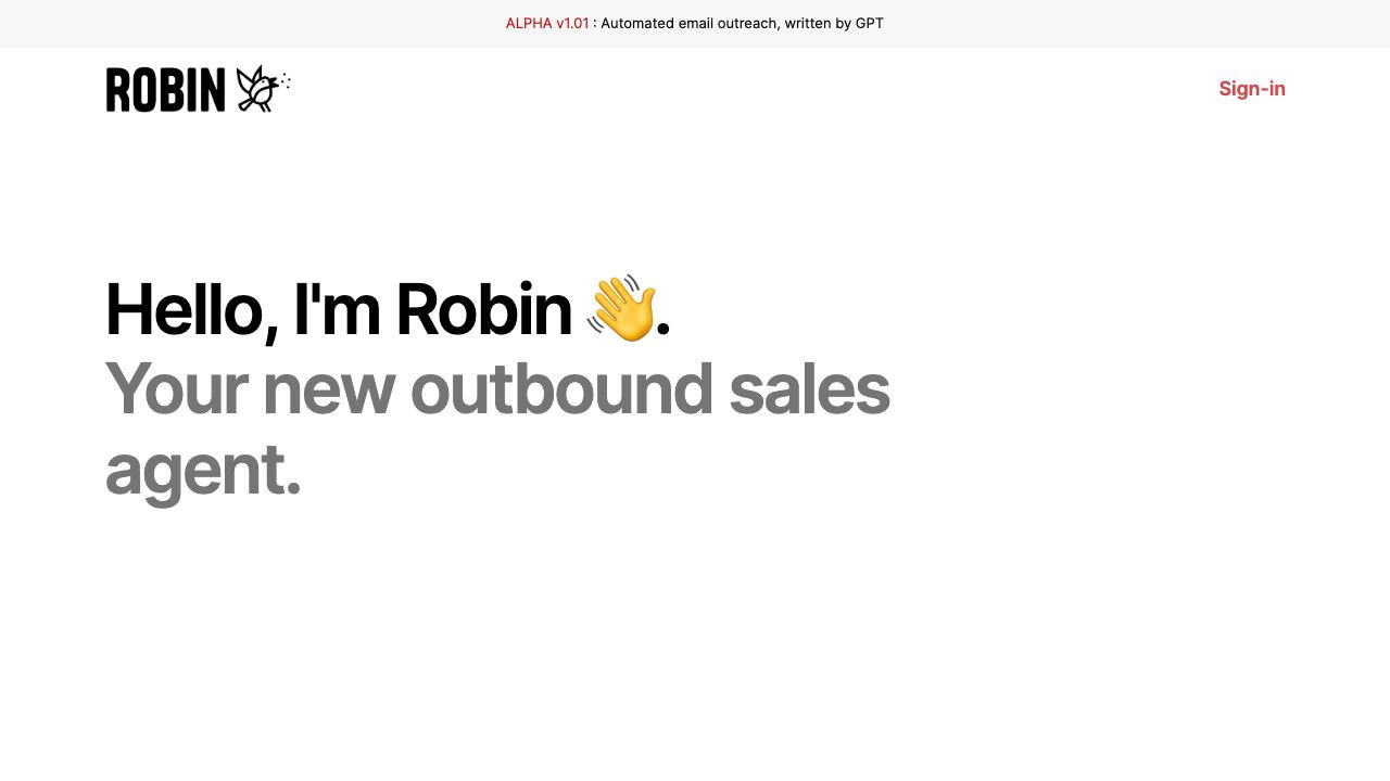 Robin AI website screenshot