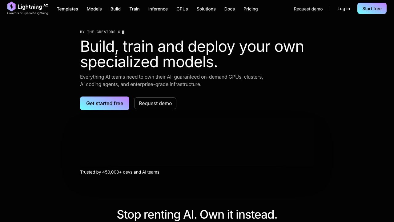 Lightning AI 网站截图
