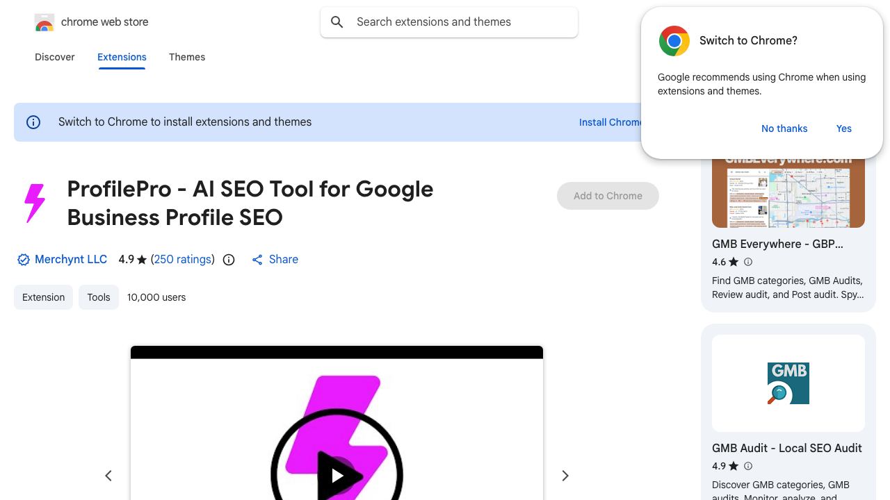 ProfilePro - AI SEO Tool for Google Business Profile SEO 网站截图
