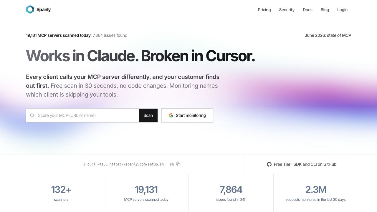 Spanly website screenshot