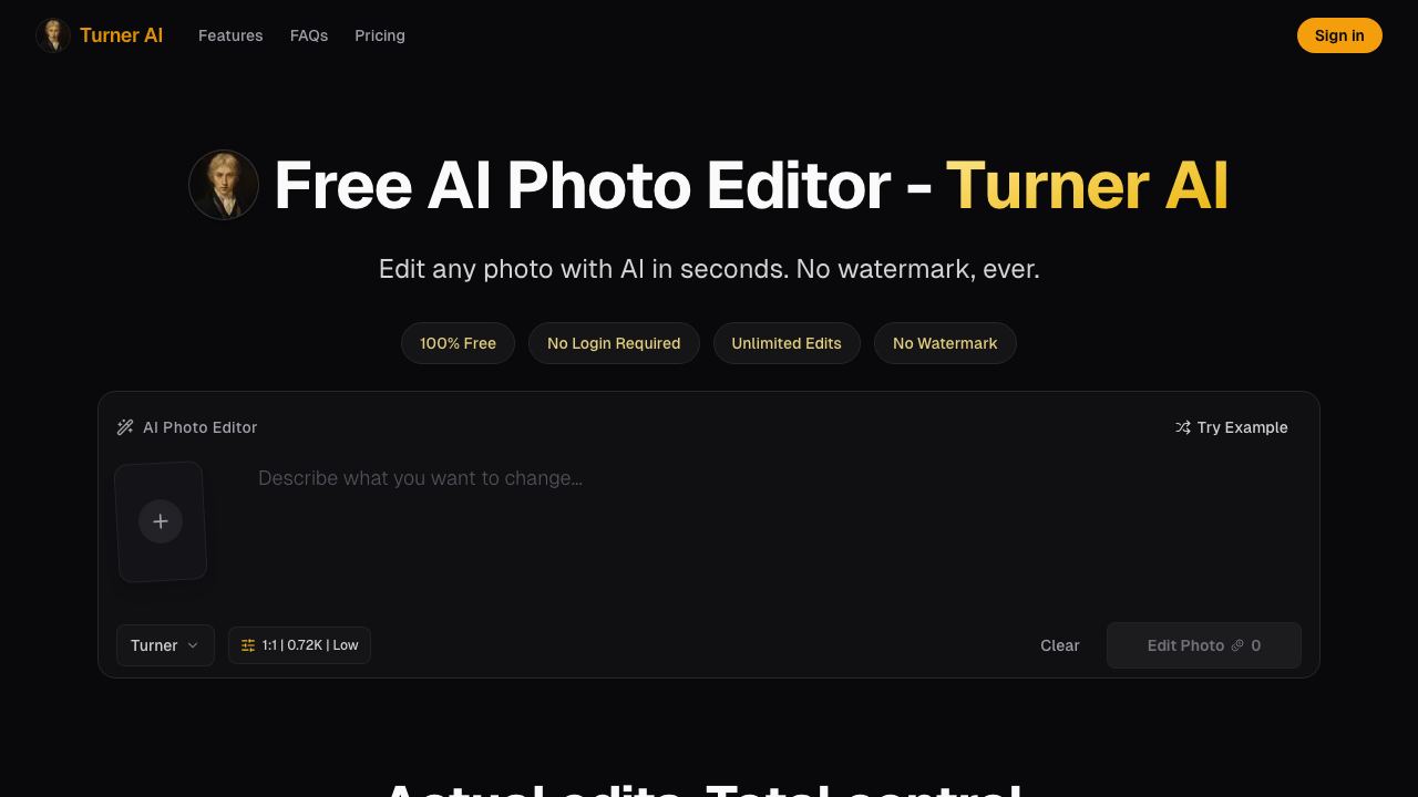 Turner AI website screenshot