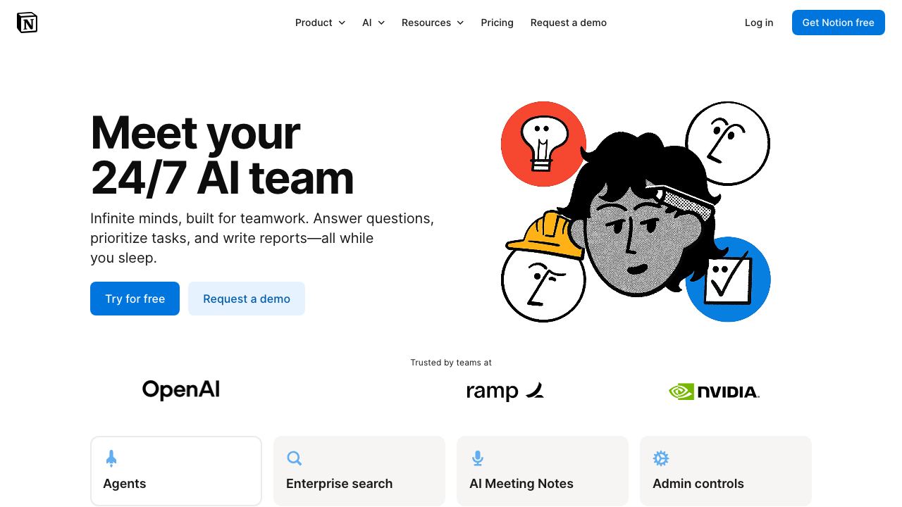 Notion AI website screenshot