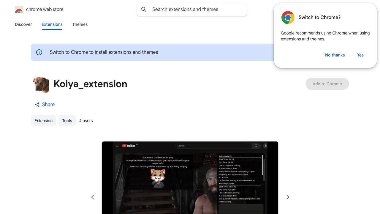 Kolya_extension 网站截图