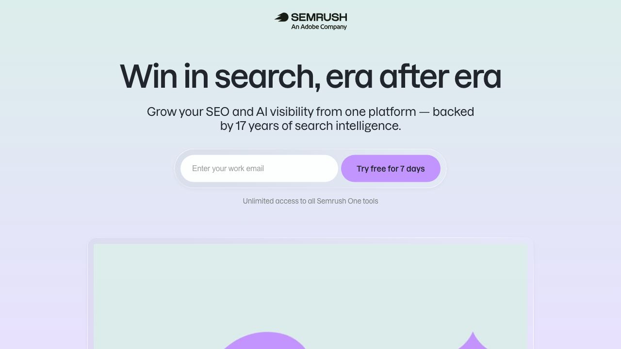 Semrush One website screenshot