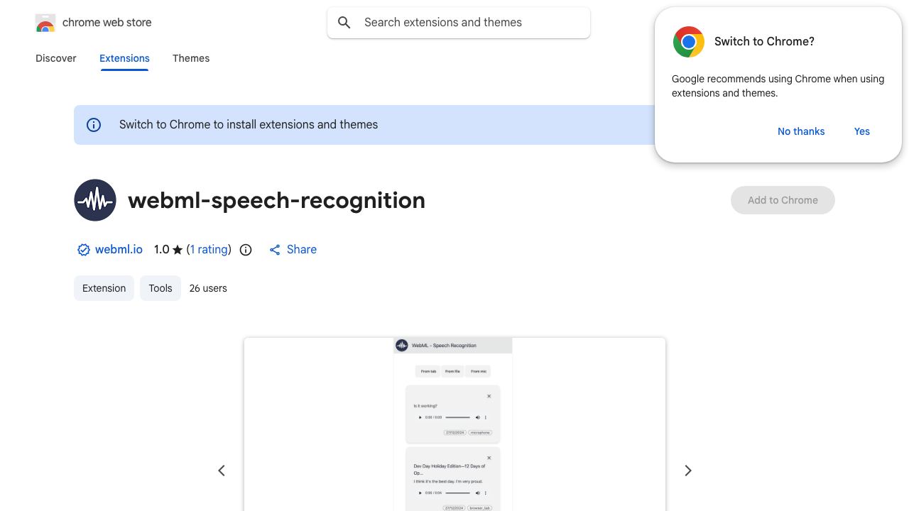 webml-speech-recognition 网站截图