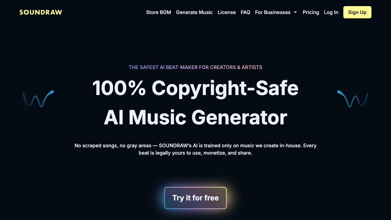Soundraw 网站截图