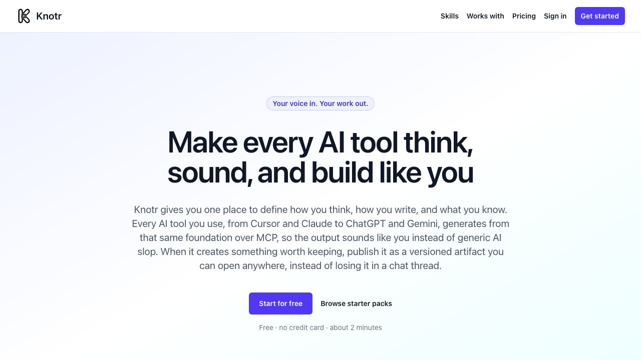 Knotr AI 网站截图
