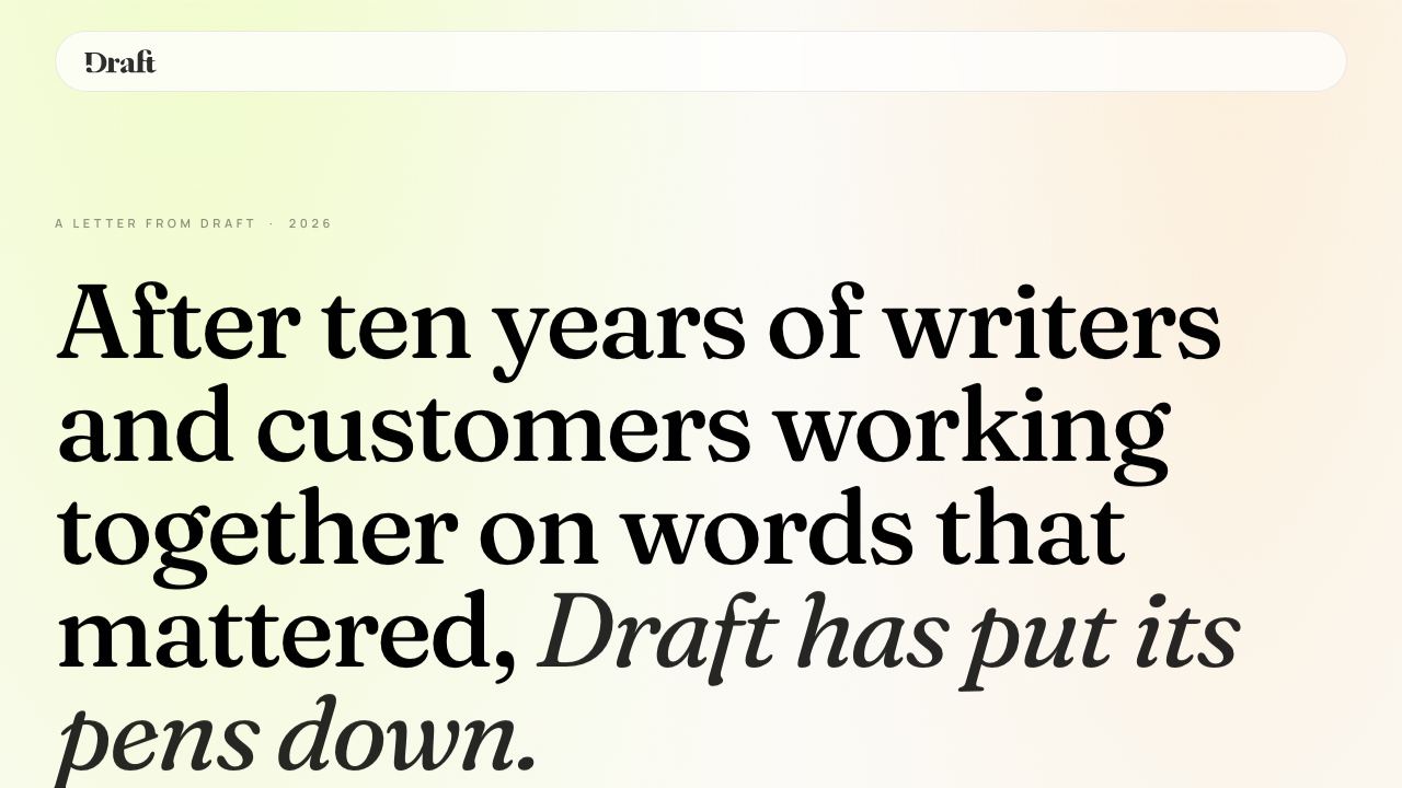 Draft.co 网站截图