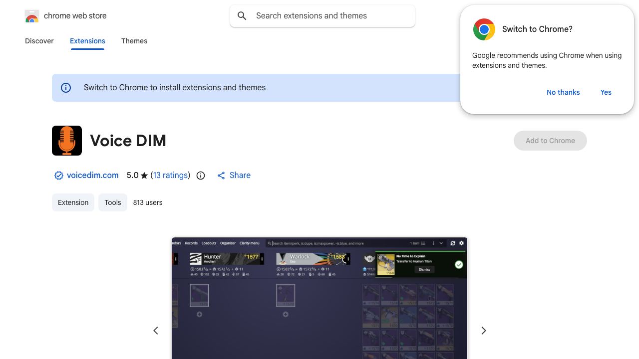 Voice DIM 网站截图