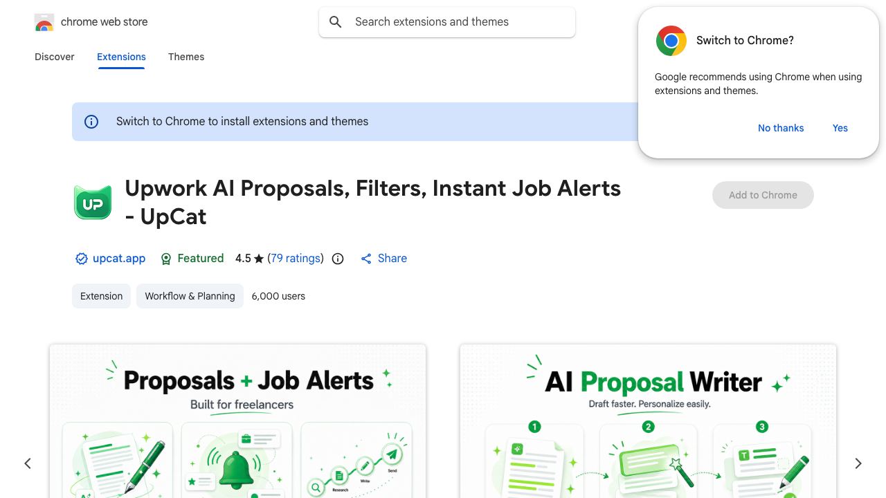 UpCat: Upwork Job Alert & ChatGPT Proposals website screenshot