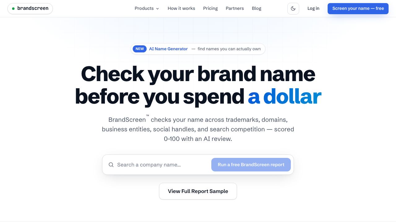 BrandScreen website screenshot
