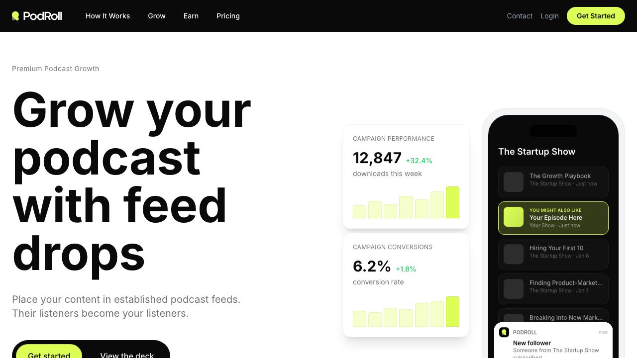 PodRoll website screenshot