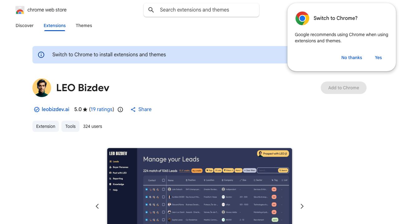 LEO Bizdev 网站截图