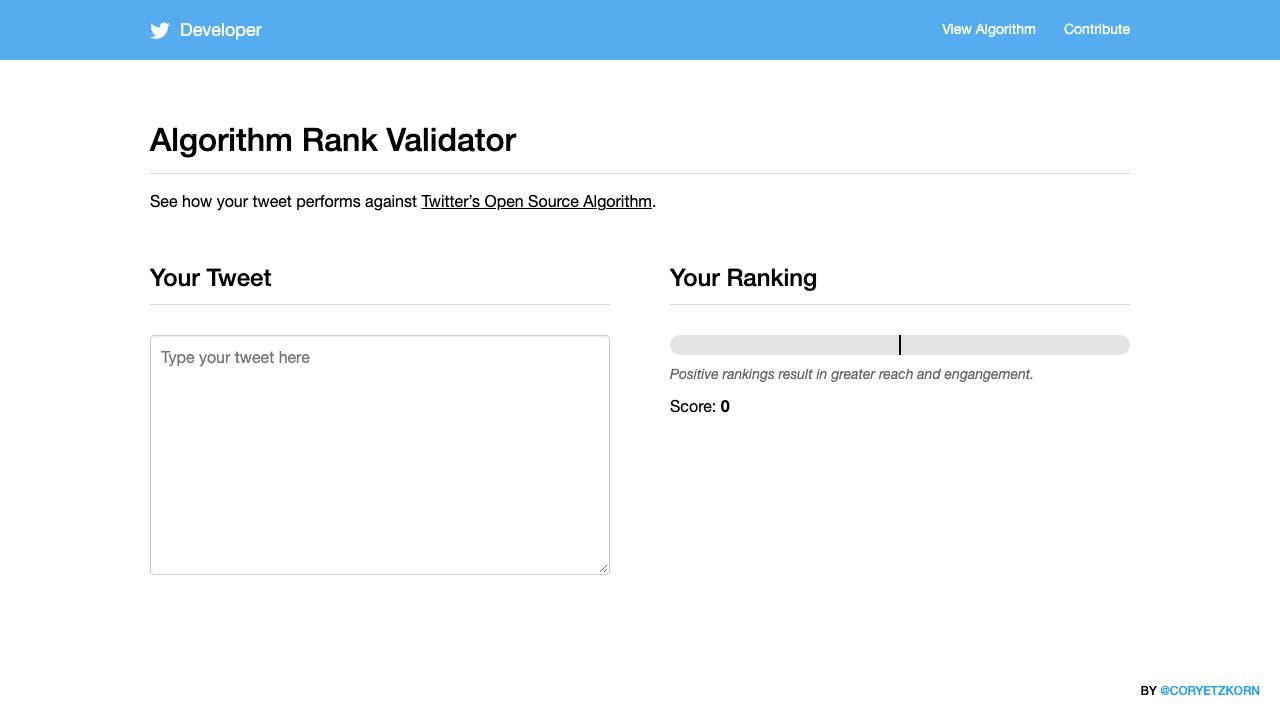 Algorithm Rank Validator 网站截图