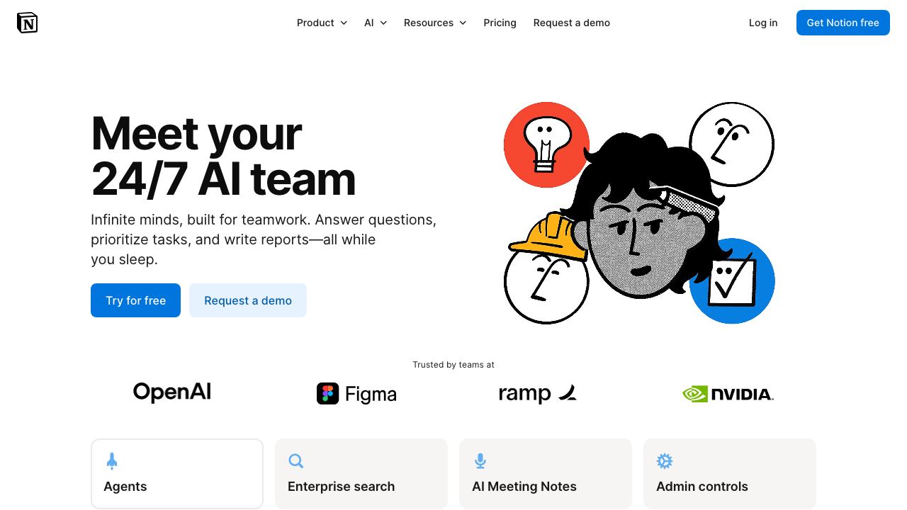Notion AI website screenshot