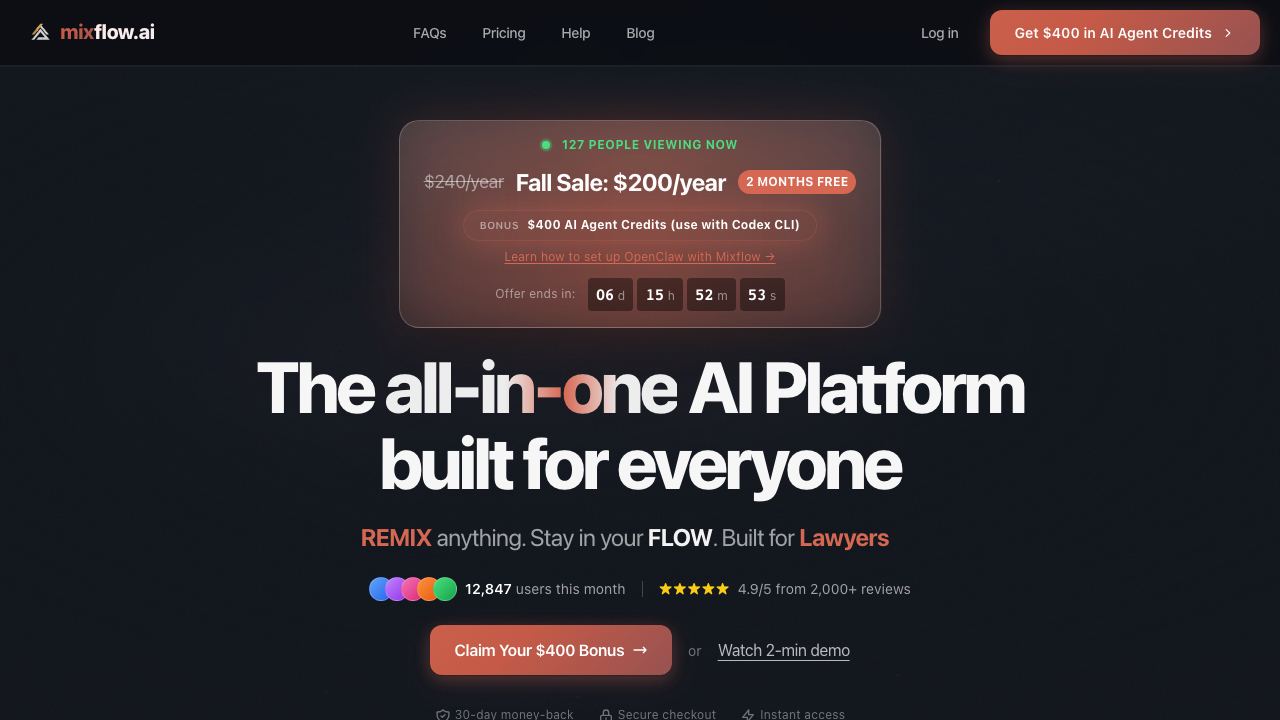 Mixflow.AI 网站截图