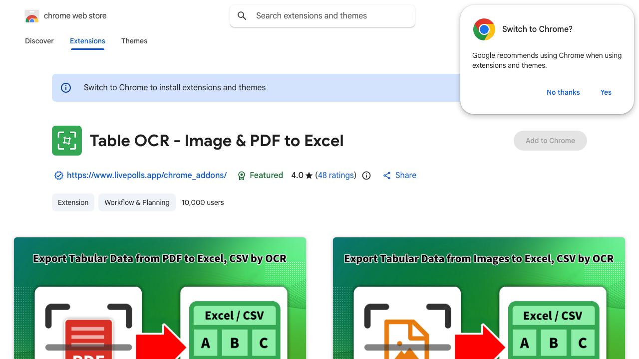 Table OCR - Extract tabular data from Pdf/Img website screenshot