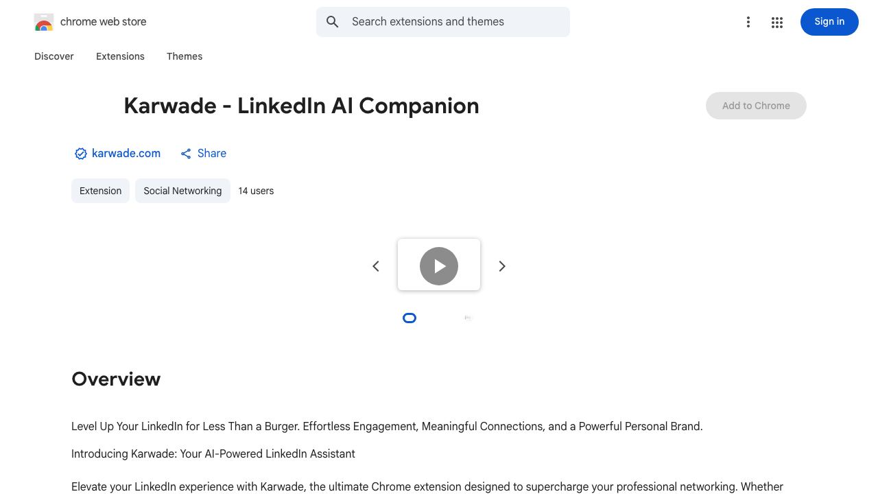 Karwade - LinkedIn AI Companion 网站截图