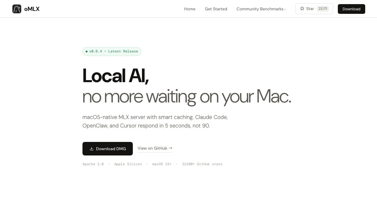 Omlx AI website screenshot