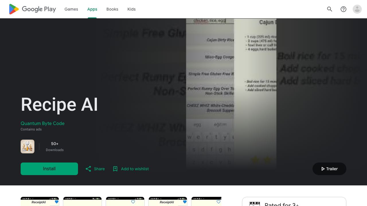 Recipe AI 网站截图
