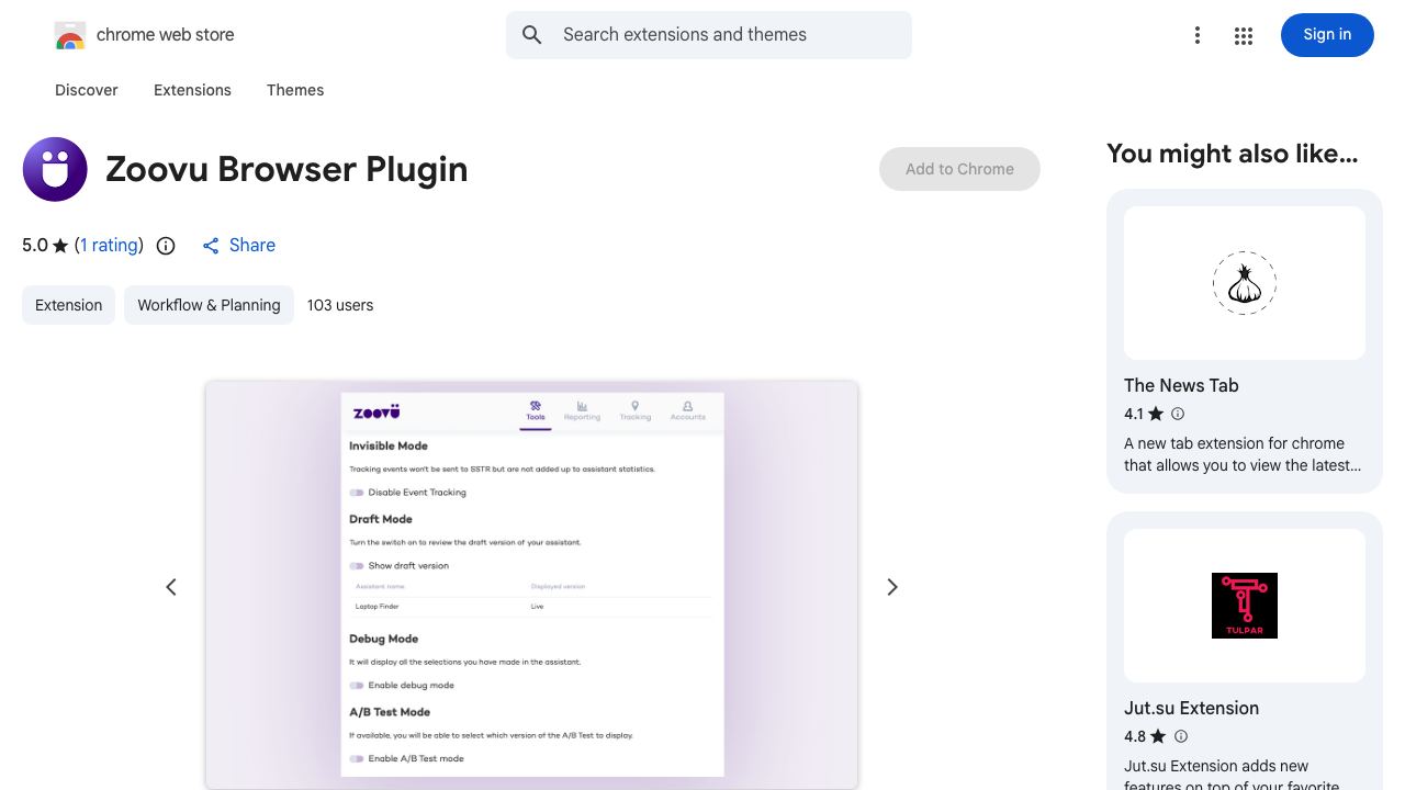 Zoovu Browser Plugin 网站截图